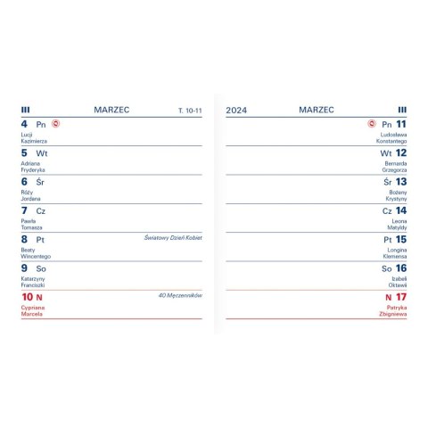 Kalendarz książkowy (terminarz) kieszonkowy 71mm x 81mm Wydawnictwo Telegraph
