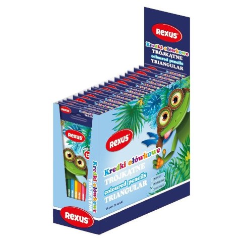 Kredki ołówkowe Rexus Teens trójkątne 12 kol. Rexus