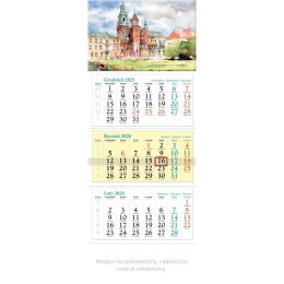 Kalendarz ścienny trójdzielny 320mm x 860mm Lucrum (KT07)