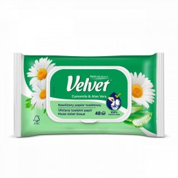 Papier toaletowy nawilżany Camomile&Aloe Vera kolor: biały 48 szt Velvet