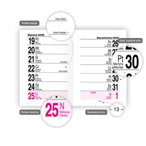 Kalendarz książkowy (terminarz) MINI A7 Press (5904830713251)