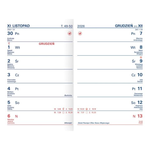 Kalendarz książkowy (terminarz) TIK kieszonkowy 82mm x 120mm Wydawnictwo Telegraph (K1)