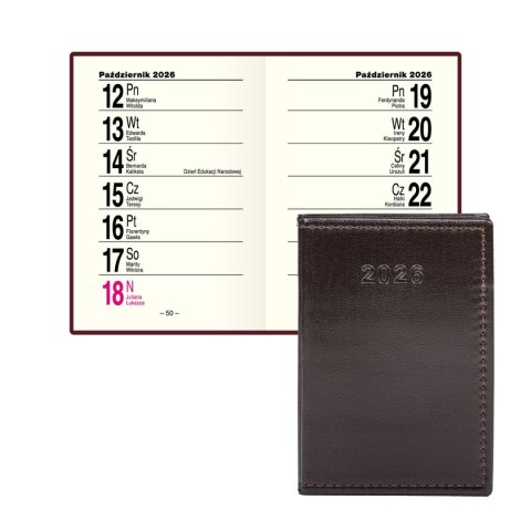 Kalendarz książkowy (terminarz) kieszonkowy A7 Press (tygodniowy)
