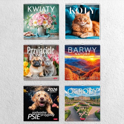 Kalendarz ścienny PSY POD WODĄ 33x33 330mm x 330mm Press