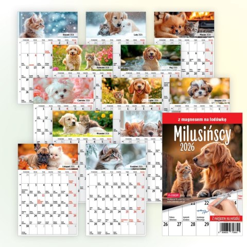 Kalendarz ścienny na lodówkę z magnesem 137mm x 210mm Press (MILUSIŃSCY)