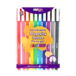 Długopis żelowy CLASSIC żelowy 10kol wkład mix 0,8mm Strigo (SSC427)