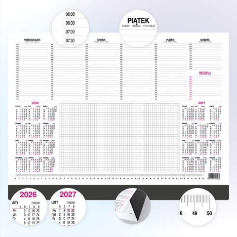 Kalendarz biurkowy DUŻY 579mm x 396mm Press