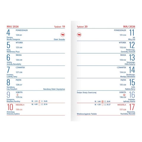 Kalendarz książkowy (terminarz) EKO kieszonkowy 72mm x 104mm Wydawnictwo Telegraph (K2)
