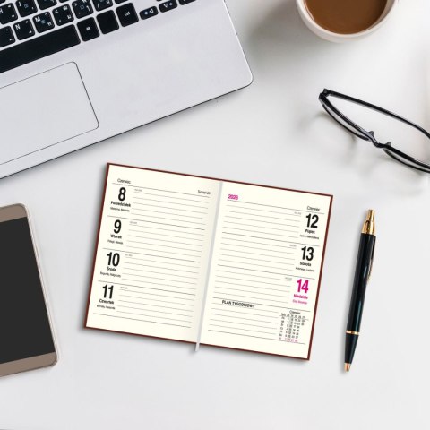 Kalendarz książkowy (terminarz) PRESTIGE A6 Press (tygodniowy)