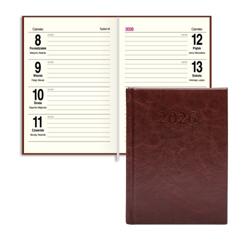Kalendarz książkowy (terminarz) PRESTIGE A6 Press (tygodniowy)