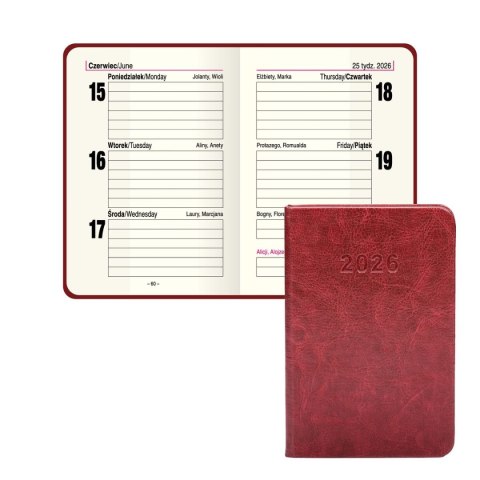 Kalendarz książkowy (terminarz) Premium Lux B7 Press (tygodniowy)