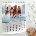 Kalendarz ścienny 16 stron wieloplanszowy A3 Press (konie)
