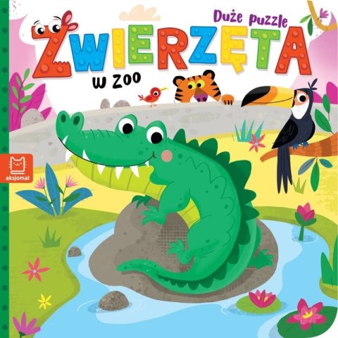 Książka dla dzieci Zwierzęta w zoo. Duże puzzle Aksjomat