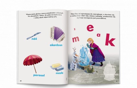 Książka dla dzieci Disney Uczy. Kraina lodu. Litery. Ćwiczenia z naklejkami Ameet (UDN 9303)