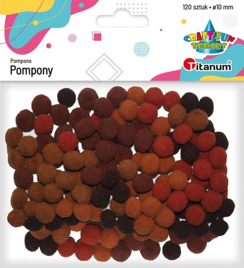 Pompony Craft-Fun Series brązowy 120 szt Titanum (0126B)