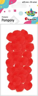 Pompony Craft-Fun Series czerwone 30 szt Titanum