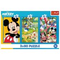 Puzzle Myszka Miki Ekipa Myszki Miki 3x80 el. Trefl (34887)