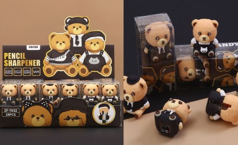 Temperówka BEAR mix gumowany plastik Sadpex (ZF7032)