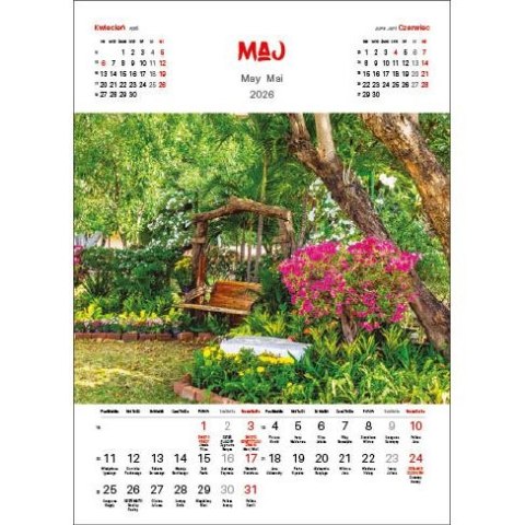 Kalendarz ścienny OGRODY WIELOPLANSZOWY 330mm x 500mm Jotan (WP133)