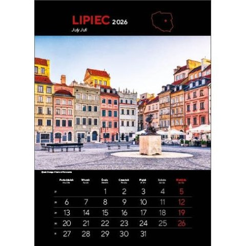 Kalendarz ścienny NAJ.MIASTA POLSKI 13 planszowe 315mm x 500mm Jotan (WP 119)