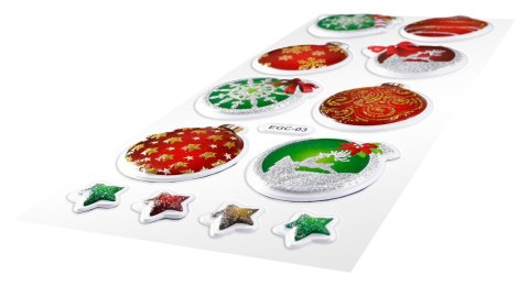 Naklejki świąteczne Craft-Fun Series Boże Narodzenie Bombki, gwiazdki Titanum (EGC-03)