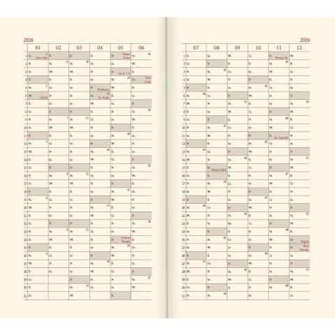 Kalendarz książkowy (terminarz) mix vivella kieszonkowy A6 Lucrum (11T)