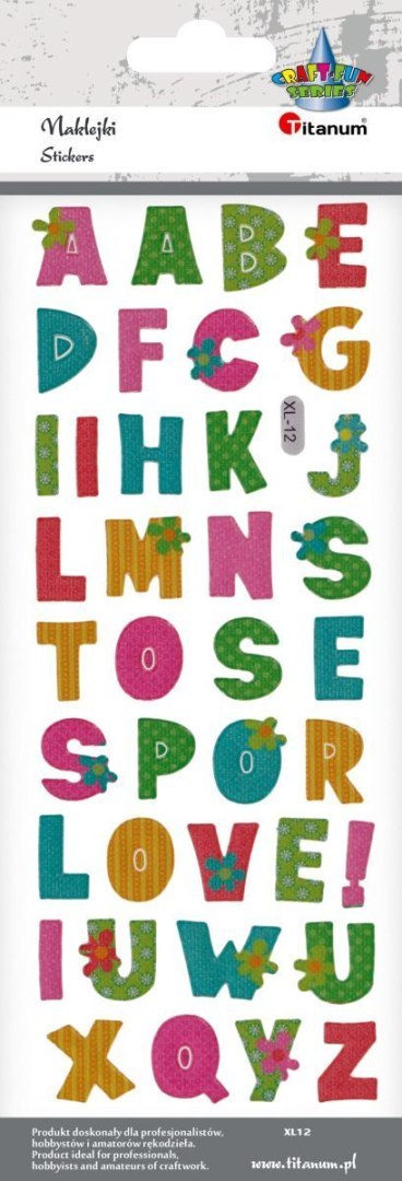 Naklejka (nalepka) Craft-Fun Series alfabet Titanum (XL12)