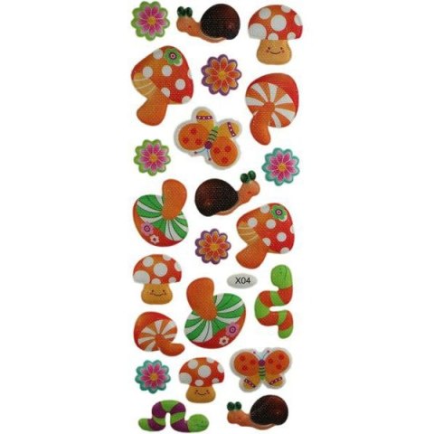 Naklejka (nalepka) Craft-Fun Series grzybki, ślimaki Titanum (X04)