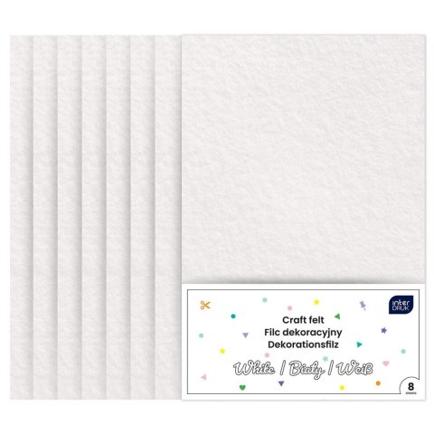 Filc kolor: biały 8 ark. [mm:] 210x297 Interdruk (IFILDEKBIA)