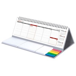 Kalendarz biurkowy TYGODNIOWY MAXI biurkowy z notesem,SPIRALOWANY 305mm x 100mm Wydawnictwo Wokół Nas (KB 042 B SZARY)