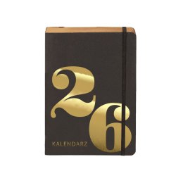 Kalendarz książkowy (terminarz) 2026 KRAFT DNS A5 Antra (ZŁOTY)