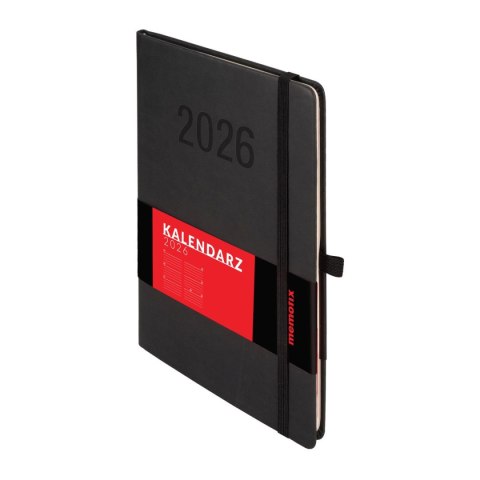 Kalendarz książkowy (terminarz) 2026 MEMOFIX TDW A5 Antra (CZARNY)
