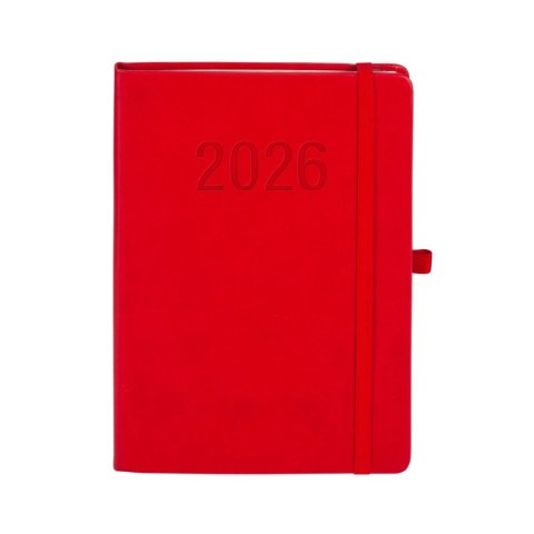 Kalendarz książkowy (terminarz) 2026 MEMOFIX TDW A5 Antra (CZERWONY)
