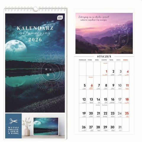 Kalendarz ścienny motywujący 220mm x 460mm Interdruk (Magia)