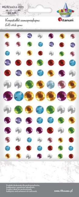 Kryształki Craft-Fun Series samoprzylepne okrągłe mix Titanum