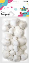Pompony Craft-Fun Series białe 20 szt Titanum (282820)