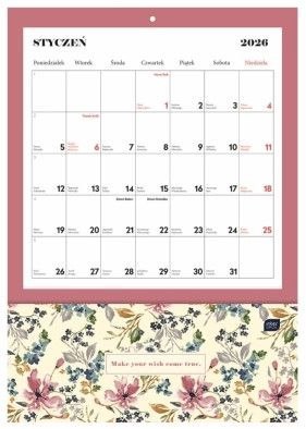 Kalendarz ścienny BLOSSOM 280mm x 400mm Interdruk (z kieszenią)