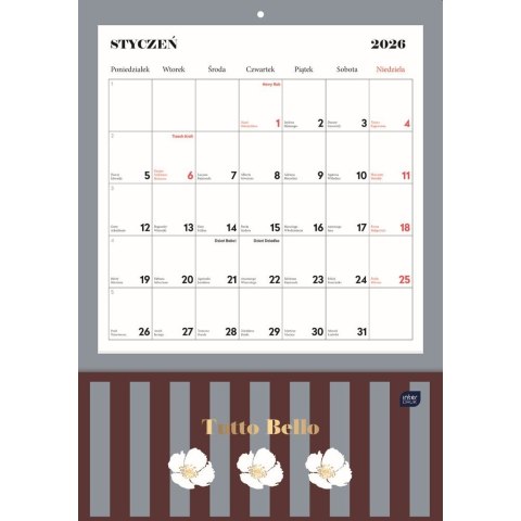 Kalendarz ścienny TUTTO 280mm x 400mm Interdruk (z kieszenią)