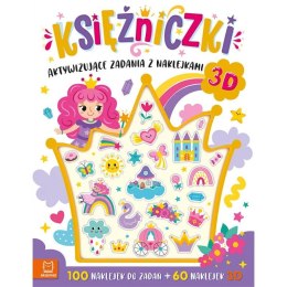 Książka dla dzieci Księżniczki. Aktywizujące zadania z naklejkami 3D Aksjomat