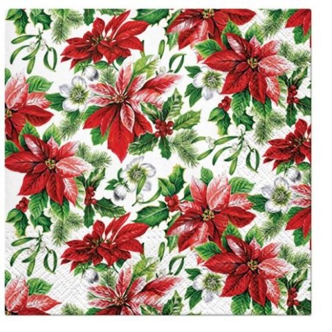 Serwetki Lunch BN Glory Poinsettia miks bibuła [mm:] 330x330 Paw (SDL231300)