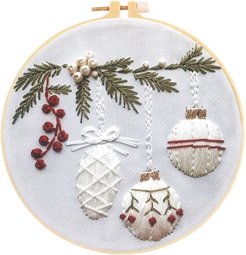 Zestaw kreatywny Craft-Fun Series Zestaw do haftowania - gałązka jodły z bombkami Titanum (25YY0512(1-6#))