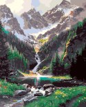 Zestaw kreatywny Malowanie po numerach 40x50cm Potok w górach Flamingo Line (fys2)