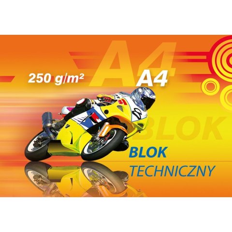 Blok techniczny A4 biały 240g 10k [mm:] 210x297 Kreska
