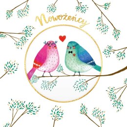 Kartka składana kw KARNET KW KÓŁKO SLUB PTAKI Henry (5907465665131)