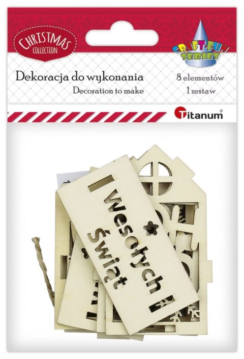 Ozdoba drewniana Craft-Fun Series do złożenia Przywieszka drewniana XMAS domek Titanum (DIY-XM(152))