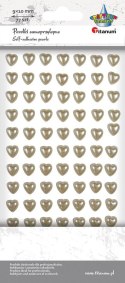 Perełki Craft-Fun Series samoprzylepne perełki serca białe Titanum