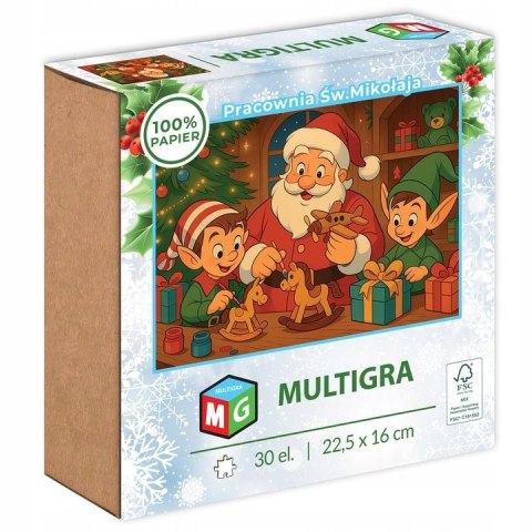Puzzle Pracownia Świętego Mikołaja 30 el. Multigra
