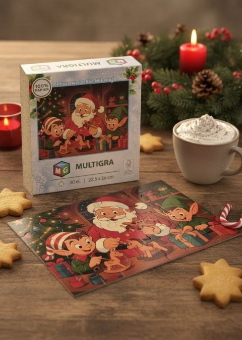 Puzzle Pracownia Świętego Mikołaja 30 el. Multigra