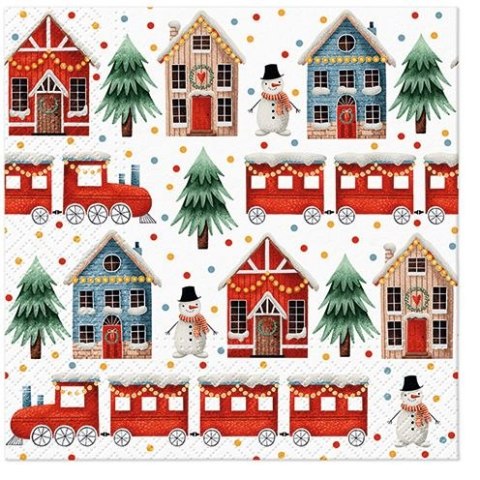 Serwetki Lunch BN Cozy Christmas town mix nadruk bibuła [mm:] 330x330 Paw (SDL236600)