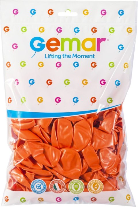Balon gumowy metalizowany 100 szt pomarańczowy 12cal (GM110/PO/31)